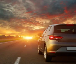 bigstock-Car-and-light-on-the-road--167457839